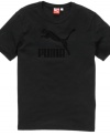 Take the boring out of black-and-white with the cool, distressed graphics of this signature Puma logo tee. (Clearance)