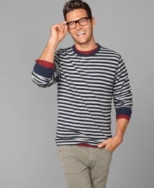 Modern maritime. This striped thermal from Tommy Hilfiger goes from nautical to natty with ease. Modern maritime. This striped thermal from Tommy Hilfiger goes from nautical to natty with ease.