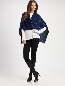 Add sparkle to any look with this beautifully, sequined style with a cowl neckline. CowlneckAsymmetrical hemPull-on styleAbout 21 from shoulder to hemCottonHand washImported 