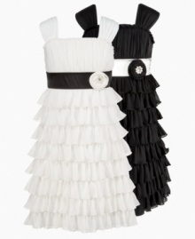 A fanciful frock from Sequin Hearts with great retro-chic details will have her looking her absolute best. A fanciful frock from Sequin Hearts with great retro-chic details will have her looking her absolute best.