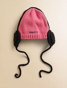 Keep your little one safe from the elements in this adorable, hand-knit headphone hat with logo detail on the back.Strings tie beneath chinAcrylicMachine washImported Keep your little one safe from the elements in this adorable, hand-knit headphone hat with logo detail on the back.Strings tie beneath chinAcrylicMachine washImported