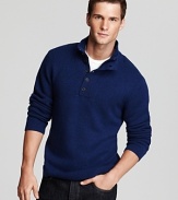 Modern elements like the half zip collar underneath the 5-button placket augment the classic sophistication of this design. Rendered in superior cashmere for exceptional softness.