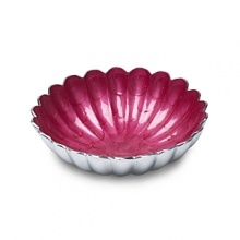 Hand made in sand-cast aluminum decorated with our trademark blend of enamel infused with crushed mother of pearl. Artfully scalloped interior modeled after flower petals. The 12, 8 and 6 bowls nest inside to make a beautiful Peony flower design. Hand made in sand-cast aluminum decorated with our trademark blend of enamel infused with crushed mother of pearl. Artfully scalloped interior modeled after flower petals. The 12, 8 and 6 bowls nest inside to make a beautiful Peony flower design.
