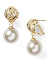 Round out your jewel box with this pair of earrings from Majorica. This pair's organic pearls nod to subdued style, while a touch of gold vermeil lends glamor.