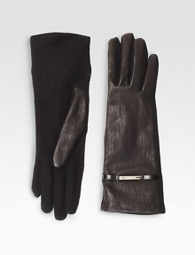 Supple leather with engraved logo plaque meets an ultra-soft cashmere-blended palm for luxurious warmth.LeatherCashmere/Nylon/Wool liningLength, about 7Dry cleanImported Supple leather with engraved logo plaque meets an ultra-soft cashmere-blended palm for luxurious warmth.LeatherCashmere/Nylon/Wool liningLength, about 7Dry cleanImported