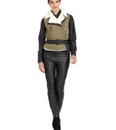 THE LOOKMotorcycle-inspired designFaux shearling liningAsymmetric zip closureDual zip pocketsBelted waistLong sleeves with belted cuffsTHE FITAbout 21 from shoulder to hemTHE MATERIALShell: cottonFaux fur: polyesterFully linedCARE & ORIGINDry cleanImportedModel shown is 5'9 (175cm) wearing US size Small. 