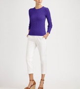 Luxuriously soft finespun cashmere, in a classic cable-knit style.Rib-knit crewneck, cuffs and hemLong sleevesCashmereDry cleanImported of Italian fabricModel shown is 5'10½ (179cm) wearing US size Small. 