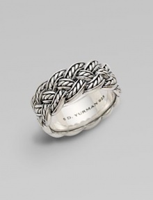 A bold accent crafted in sterling silver with a woven design that lends immediate texture. Sterling silver0.375 wideImported A bold accent crafted in sterling silver with a woven design that lends immediate texture. Sterling silver0.375 wideImported