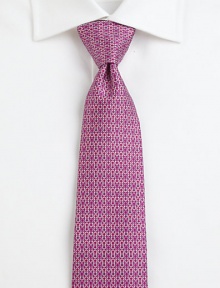 A brilliant omega-symbol print gives this silk tie instant appeal.SilkDry cleanMade in Italy A brilliant omega-symbol print gives this silk tie instant appeal.SilkDry cleanMade in Italy
