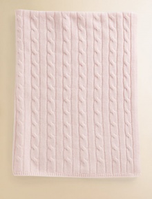 The essence of pampered luxury, crafted in four-ply cashmere with a baby-soft touch and corded detail. A thoughtful gift for their first holiday and sure to become an instant family heirloom. 32 X 38 Four-ply cashmere; dry clean Imported The essence of pampered luxury, crafted in four-ply cashmere with a baby-soft touch and corded detail. A thoughtful gift for their first holiday and sure to become an instant family heirloom. 32 X 38 Four-ply cashmere; dry clean Imported