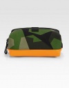 If Rambo ever needed a dopp kit for his moisterizing regime, this is it. Water resistant inside and out, this geometric camo travel kit is dipped in laytex for added durability.Zip closureNylon4W X 10H X 5DImported