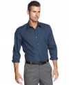 Stripes on this Perry Ellis shirt step up the style of any outfit you're sporting.