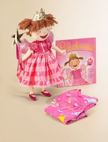 From the Precious Pinkalicious Collection and Storyland Series, this doll is holding a star wand with ribbons and wearing a metallic gold crown, a bright pink dress and pink fairy wings. This charming design recreates the character from the book by Elizabeth Kan and illustrator Victoria Kann. 18H X 5W X 3D Recommended for ages 3 to 7Please note: PJ and book set sold separately. From the Precious Pinkalicious Collection and Storyland Series, this doll is holding a star wand with ribbons and wearing a metallic gold crown, a bright pink dress and pink fairy wings. This charming design recreates the character from the book by Elizabeth Kan and illustrator Victoria Kann. 18H X 5W X 3D Recommended for ages 3 to 7Please note: PJ and book set sold separately.