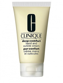 Treat hands to 12-hour hydration and soothing comfort. Rich, restorative cream strengthens skin's moisture barrier against environmental stressors. Even boosts skin's ability to retain moisture, so hands look and feel smoother. Conditions cuticles and nails. 2.5 oz. Treat hands to 12-hour hydration and soothing comfort. Rich, restorative cream strengthens skin's moisture barrier against environmental stressors. Even boosts skin's ability to retain moisture, so hands look and feel smoother. Conditions cuticles and nails. 2.5 oz.