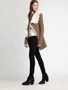 Lush lamb's fur adds a touch of luxury and softness to this tailored wool design.Lamb's fur shawl collarLong sleevesPrincess seamsSlash pockets70% wool/20% polyamide/10% cashmereDry clean by a fur specialistImportedFur origin: SpainModel shown is 5'11 (180cm) wearing US size Small. Lush lamb's fur adds a touch of luxury and softness to this tailored wool design.Lamb's fur shawl collarLong sleevesPrincess seamsSlash pockets70% wool/20% polyamide/10% cashmereDry clean by a fur specialistImportedFur origin: SpainModel shown is 5'11 (180cm) wearing US size Small.