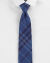 Neatly designed check print is woven in luxurious Italian silk.About 3 wideSilkDry cleanMade in Italy