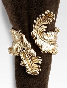 A special touch for a special dinner, handcrafted with rich detail and polished gold- or platinum plating. From the Acanthus Collection 1¾D X 1W (3 wide at leaves) Hand wash Imported A special touch for a special dinner, handcrafted with rich detail and polished gold- or platinum plating. From the Acanthus Collection 1¾D X 1W (3 wide at leaves) Hand wash Imported