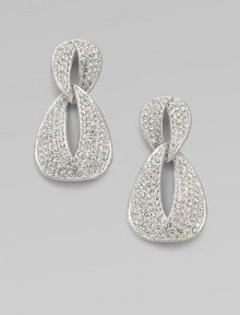 A modern twist on a classic design encrusted in dazzling crystals. Rhodium plated brassCrystalsDrop, about 1½Post backImported A modern twist on a classic design encrusted in dazzling crystals. Rhodium plated brassCrystalsDrop, about 1½Post backImported