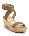 Wrap it up. Crochet espadrilles from Stuart Weitzman have a sexy ankle wrap. Perfect for those spring kind of days.