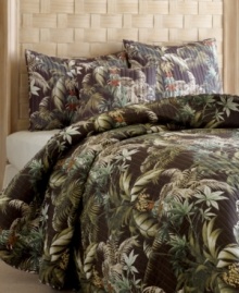 A tropical destination! A landscape of earth tone botanical patterns adorn this Tommy Bahama Home Rainforest decorative pillow. Hidden zipper closure. A tropical destination! A landscape of earth tone botanical patterns adorn this Tommy Bahama Home Rainforest decorative pillow. Hidden zipper closure.