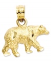 The perfect picnic-spoiler. This adorable bear charm is crafted in diamond-cut 14k gold. Chain not included. Approximate length: 1/2 inch. Approximate width: 2/5 inch.