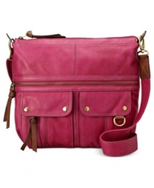 Add an artisanal feel to your accessories arsenal with this easygoing crossbody from Fossil. Sumptuous leather is accented with brass-tone hardware, tassel zipper pulls and plenty of pockets, for a look that's effortlessly on-trend. Add an artisanal feel to your accessories arsenal with this easygoing crossbody from Fossil. Sumptuous leather is accented with brass-tone hardware, tassel zipper pulls and plenty of pockets, for a look that's effortlessly on-trend.