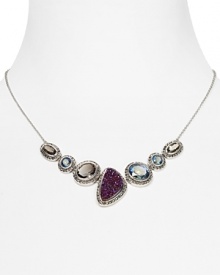 Drusy quartz stones are a radiant focal point on this Judith Jack necklace, with a simple sterling silver chain as the compliment. Drusy quartz stones are a radiant focal point on this Judith Jack necklace, with a simple sterling silver chain as the compliment.