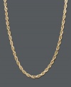 Adorn your neckline with a layer of rich gold. Intricately woven rope chain features an intricate, seamless design. Crafted in 14k gold. Approximate length: 18 inches.