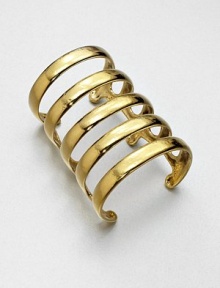 Simple and dramatic, this wide cuff is formed of sleek open bands, creating a look that's both ancient and modern.GoldplatedDiameter, about 2.6Width, about 1.6Made in France Simple and dramatic, this wide cuff is formed of sleek open bands, creating a look that's both ancient and modern.GoldplatedDiameter, about 2.6Width, about 1.6Made in France