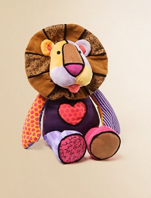 In a patchwork of patterns, this friendly lion is the perfect plush play mate.9½W X 17H X 8½DCottonWashable surfaceRecommended for ages 4 and upImported