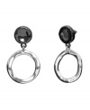 Get in on the latest trend of two tone jewelry. Monet's versatile style features a subtle drop design crafted from hematite and silver tone mixed metal. Approximate drop: 1-3/8 inches.