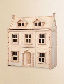 Made entirely of recycled rubberwood, this classic dollhouse will allow their imagination to run wild as their favorite dolls play house in this beautiful setting.For ages 3 and upAssembly requiredAbout 25W X 12.5H X 28.5D Clean with a damp clothImported Made entirely of recycled rubberwood, this classic dollhouse will allow their imagination to run wild as their favorite dolls play house in this beautiful setting.For ages 3 and upAssembly requiredAbout 25W X 12.5H X 28.5D Clean with a damp clothImported