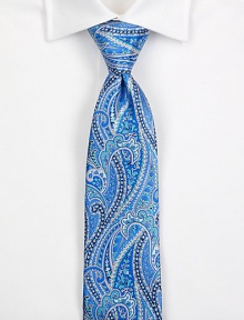 A vibrant, explosive paisley print elevates this suiting essential woven in fine silk for a bold style statement.SilkDry cleanMade in USA