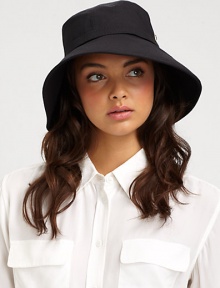 Wide brim bucket hat features an adjustable inner band for a perfect fit.48% cotton/49% nylon/3% elastaneAdjustable inner bandBrim, about 3Cotton linedHand washImported Wide brim bucket hat features an adjustable inner band for a perfect fit.48% cotton/49% nylon/3% elastaneAdjustable inner bandBrim, about 3Cotton linedHand washImported