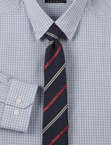 EXCLUSIVELY AT SAKS. Modern track striped tie, expertly crafted in Italy from a luxurious silk and cotton blend.97% silk/3% cottonDry cleanMade in USA EXCLUSIVELY AT SAKS. Modern track striped tie, expertly crafted in Italy from a luxurious silk and cotton blend.97% silk/3% cottonDry cleanMade in USA