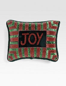 EXCLUSIVELY AT SAKS. A classic holiday message is at the center of this hand-beaded pillow in soft velvet, from renowned designer Sudha Pennathur. Hand-beaded8 X 10Velvet with polyester insertDry cleanImported EXCLUSIVELY AT SAKS. A classic holiday message is at the center of this hand-beaded pillow in soft velvet, from renowned designer Sudha Pennathur. Hand-beaded8 X 10Velvet with polyester insertDry cleanImported