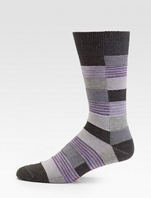 Statement socks shaped in a rich cotton-blend with substantial stretch.Mid-calf height62% cotton/37% nylon/1% spandexMachine washMade in Italy Statement socks shaped in a rich cotton-blend with substantial stretch.Mid-calf height62% cotton/37% nylon/1% spandexMachine washMade in Italy