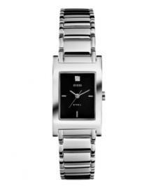 This GUESS timepiece is a geometric classic with clean lines and a chic sensibility.