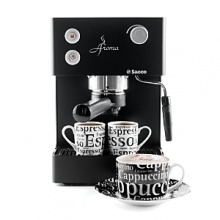 The Aroma is a marriage between Saeco's legacy of Swiss quality and Italian styling, giving your countertop an espresso machine with performance and good looks. The Aroma features a powerful 15-bar pump, a pod-adaptable pressurized portafilter, cup warming surface, an 85-oz. removable water tank, and a steam and hot water wand with an exclusive Pannarello milk frothing device. The Aroma is a marriage between Saeco's legacy of Swiss quality and Italian styling, giving your countertop an espresso machine with performance and good looks. The Aroma features a powerful 15-bar pump, a pod-adaptable pressurized portafilter, cup warming surface, an 85-oz. removable water tank, and a steam and hot water wand with an exclusive Pannarello milk frothing device.