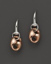 A stunning combination of white and pink golds gives these earrings timeless appeal.