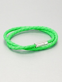 A vibrant and eye-catching collection crafted from specialized Italian leather in an array of colors, and fastened with a highly polished cylindrical pop-tube clasp of rhodium-plated sterling silver.LeatherSterling silver pop tube claspAbout 15 - 16 longMade in the United Kingdom A vibrant and eye-catching collection crafted from specialized Italian leather in an array of colors, and fastened with a highly polished cylindrical pop-tube clasp of rhodium-plated sterling silver.LeatherSterling silver pop tube claspAbout 15 - 16 longMade in the United Kingdom