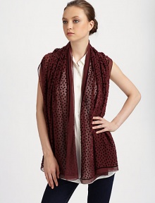 EXCLUSIVELY AT SAKS.COM. Velvet polka dots and logo detail adorn this semi-sheer wrap.79% viscose/21% silk27.6 X 70.9Dry cleanMade in Italy EXCLUSIVELY AT SAKS.COM. Velvet polka dots and logo detail adorn this semi-sheer wrap.79% viscose/21% silk27.6 X 70.9Dry cleanMade in Italy