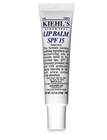 A traditional base formulated with the latest technology, this emollient balm helps to moisturize and soothe dry, parched lips with skin conditioning agents as Sweet Almond Oil, Wheat Germ Oil, Aloe Vera and Squalane. SPF 15 sunscreen provides UVA and UVB protection. Its slanted applicator tip ensures a gentle, even application. 0.5 oz. A traditional base formulated with the latest technology, this emollient balm helps to moisturize and soothe dry, parched lips with skin conditioning agents as Sweet Almond Oil, Wheat Germ Oil, Aloe Vera and Squalane. SPF 15 sunscreen provides UVA and UVB protection. Its slanted applicator tip ensures a gentle, even application. 0.5 oz.