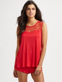 Soft flowing two-piece set in sumptuous micromodal and silk, accented with exquisite lace for a truly feminine design. Jewel necklineLace yokeSleevelessElastic waistbandBody: micromodal/silkTrim: polyamide/elastaneMachine washImported of Austrian fabric Additional Information Women's Modern Size Guide Soft flowing two-piece set in sumptuous micromodal and silk, accented with exquisite lace for a truly feminine design. Jewel necklineLace yokeSleevelessElastic waistbandBody: micromodal/silkTrim: polyamide/elastaneMachine washImported of Austrian fabric Additional Information Women's Modern Size Guide