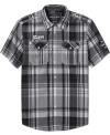 Stand out in this Silhouette plaid shirt from Ecko Unltd, the perfect complement to a casual look.