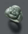 Keep happiness at your fingertips with this infectiously smiling Buddha ring crafted in jade (16 mm). Size 7.