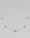 From the Contempo Collection. Faceted doublets of turquoise and clear crystal are gracefully spaced along a delicate sterling silver chain.Turquoise and clear crystal Sterling silver Length, about 17 Lobster clasp Imported