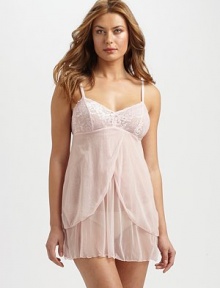 Layers of sheer tulle cascade down this romantic Italian design, finished with beautifully-textured floral lace. Sweetheart necklineAdjustable spaghetti strapsAbout 30 from shoulder to hem92% nylon/8% elastaneHand washMade in Italy Layers of sheer tulle cascade down this romantic Italian design, finished with beautifully-textured floral lace. Sweetheart necklineAdjustable spaghetti strapsAbout 30 from shoulder to hem92% nylon/8% elastaneHand washMade in Italy