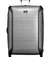 Dependable durability, professional protection. Crafted from Tegris®, a revolutionary armor-like thermoplastic used in race-cars and protective equipment for football players, this lightweight bag rises above the bumps and bruises of travel. A X-Brace 45™ handle system adds to the structural rigidity and prevents damage to the mobility of this 2-wheel easy glider. 5-year warranty.