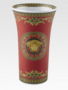 A wonder of elegant scrolls, colors and detail in a porcelain design inspired by the House of Versace's instantly recognizable Medusa logo. From the Medusa Red CollectionPlease note: saucer sold separatelyPorcelain10¼ highHand washMade in Germany A wonder of elegant scrolls, colors and detail in a porcelain design inspired by the House of Versace's instantly recognizable Medusa logo. From the Medusa Red CollectionPlease note: saucer sold separatelyPorcelain10¼ highHand washMade in Germany